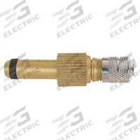 HALTEC Tire Valve Core Housing: Tire Valve Core Housing, Clamp-In, 180° Valve Stem Angle, L-Shape (MPN TV-CH-1). Key specifications — Valve Type: Clamp-In; Thread Size: 0.305-32; Valve Shape: L-Shape; Color: Brass; Product Type: Tire Valve Core Housing; Material: Brass; Brand: HALTEC.