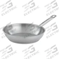 VOLLRATH Fry Pan: 8 in Top Dia, Stainless Steel, Silver, Stainless Steel, NSF Certified, Natural (MPN 3808). Key specifications — Brand: VOLLRATH; Handle Color: Silver; NSF Certified: Yes; Product Type: Fry Pan; Body Color: Silver; Handle Material: Stainless Steel; Body Material: Stainless Steel; Handle Type: Welded.