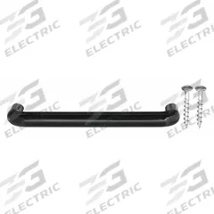 MONROE PMP Pull Handle: Threaded Holes, Plastic, Black, #8 Screw Size, 0.39 in, 1.25 in Projection (MPN PH-0144). Key specifications — Brand: MONROE PMP; Projection Type: Non-Recessed; Material: Thermoplastic; Finish: Unfinished; Color: Black; Folding Type: Fixed; Mounting Type: Threaded Holes; Screw Size: #8.