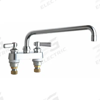 CHICAGO FAUCETS Low Arc Laundry Sink Faucet: Deck, Centerset, Cast Brass - Centerset Utility Faucets