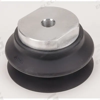 SMC Vacuum Pad Assembly: Bellows, M16x1.50, 100 mm Pad Dia, Fluoro Rubber - Bellows Type Automotive Industry Vacuum Pad Assemblies