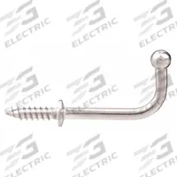 SUGATSUNE Cup Hook: Screw-In, 6 1/2 lb Wt Capacity, 1 Points per Hook, Silver, 1 1/16 in Projection (MPN TY-25). Key specifications — Color: Silver; Finish: Polished; Material: Stainless Steel; Product Type: Cup Hook.