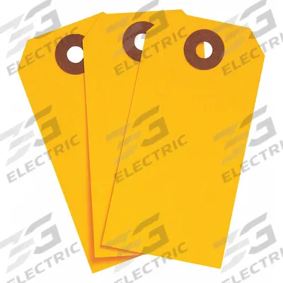 BRADY Shipping Tag: #3, 3 3/4 in Tag Ht, 1 7/8 in Tag Wd, 30 Points, Fluorescent Orange - Colored Shipping Tags