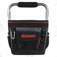 WESTWARD Tool Tote: 13 in W x 12 in D x 15 in H, Black, Polyester, 13 Pockets, 3 Inside Pockets (MPN 53JW34). Key specifications — Color: Black; Brand: WESTWARD; Material: Polyester.