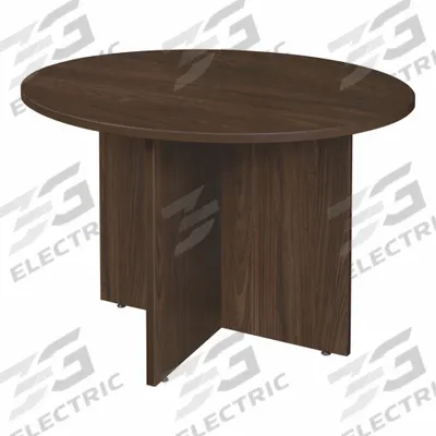 REGENCY Conference Table: Round, Laminate/Melamine, Neo Walnut, 29 in Overall Ht - Round Conference Tables