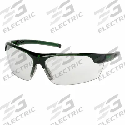 PIP Safety Glasses: Gray Lens, Half-Frame, FogLess 3Sixty, Green Frame, Xtricate-C Series - Padded Comfort-Fit Safety Glasses