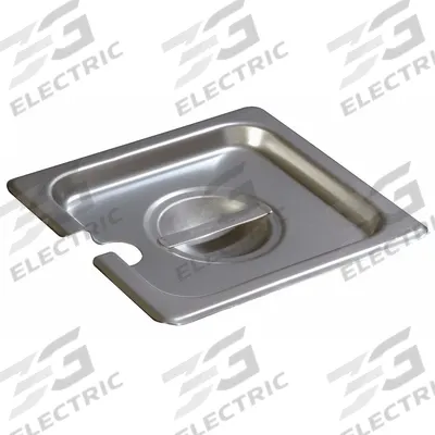 CARLISLE Pan Cover: Sixth Size, Rectangular, 24 ga Gauge, 6 7/8 in Overall Lg - Steam Table Pan Covers