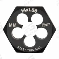 MILWAUKEE Hex Threading Die: M14x1.5 Metric, 1 7/16 in Hex Wd, Black Oxide Carbon Steel (MPN 49-57-5366)
