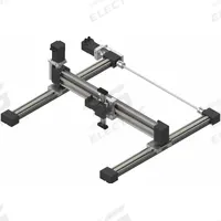 IGUS XY Gantry: 3 Axes, 500 mm X-Axis x 500 mm Y-Axis x 100 mm Z-Axis, 2.5 kg Max Payload (MPN DLE-RG-0001-AC-500-500-100). Key specifications — Manufacturer Part Number: DLE-RG-0001-AC-500-500-100; Control System: IGUS D1 Dryve Motor Control; Positioning Accuracy: +/- 0.5 mm; Brand: IGUS.