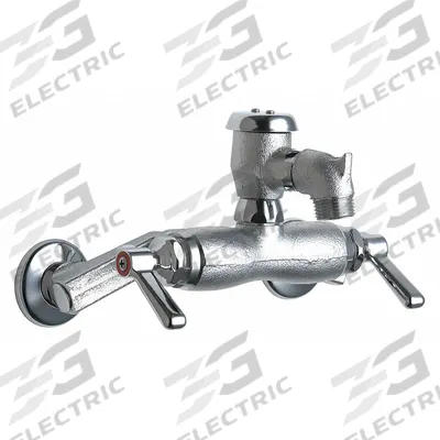 CHICAGO FAUCETS Straight Service Sink Faucet: Wall, Widespread, Cast Brass - Widespread Utility Faucets