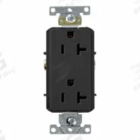 LEVITON Duplex Receptacle Outlet: Duplex, 5-20, Black, 125V AC, 20 A, 2 Pole / 3 Wire (MPN 16352-E)
