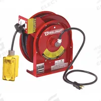 REELCRAFT Extension Cord Reel: Ratchet Lock, 45 ft Cord Lg, 12 AWG, SJEOOW, 5-20R Cord Lg, 5-20P (MPN L 4545 123 7ASB). Key specifications — Retractable Cord Ending NEMA Configuration: 5-20R; Feeder Cord Ending NEMA Configuration: 5-20P; Brand: REELCRAFT.