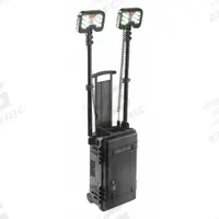 PELICAN Temporary Job Site Light: LED, 12,000 lm Max Brightness, 1 No. of Brightness Levels, IP54 (MPN 9460). Key specifications — Operating Voltage: 12V DC; Frame Color: Black; Brand: PELICAN.