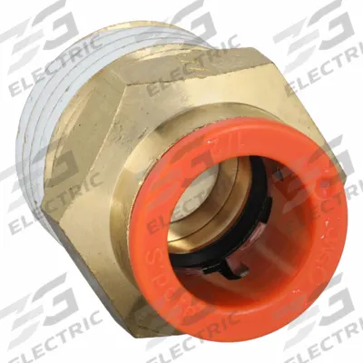 SMC Push-Fit Adapter Fitting: 1/2 in OD x 1/2 in Pipe Size, Push-to-Connect x MNPT - Polybutylene & Brass Tube Fittings
