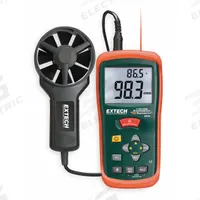 EXTECH Anemometer: 1 fpm Air Velocity Resolution, CFM, Rotating Vane, Air Flow/Air Velocity/Temp (MPN AN200). Key specifications — Data Logging: No; Manufacturer Part Number: AN200; Brand: EXTECH; Temperature Accuracy: +/-2.0°F; Digital Display Screen Type: LCD; Display Type: Digital; Includes: Carrying Case; Power Source: Battery.