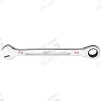 MILWAUKEE Ratcheting Combination Wrench: Chrome Vanadium Steel, Chrome, 15/16 in Head Size, Std (MPN 45-96-9230). Key specifications — attr309600: 15/16 in; attr309611: Chrome; attr309610: Chrome Vanadium Steel; attr309604: No; attr309612: No; attr309613: No; attr309615: No; attr324932: MILWAUKEE.