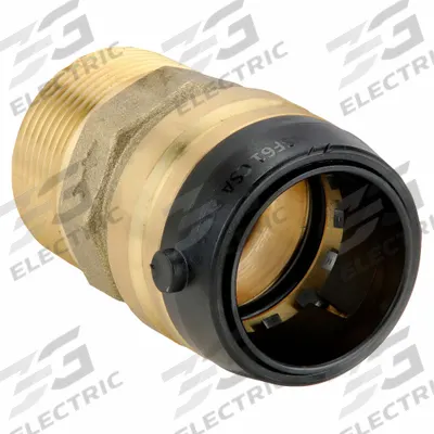 SHARKBITE Push-Fit Adapter Fitting: 2 in OD x 2 in OD Size, Push-to-Connect x MNPT - Standard Brass Push-to-Connect Tube Fittings