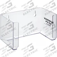 BOWMAN DISPENSERS Face Mask Dispenser: PETG Plastic, Clear, 4 3/8 in H x 7 3/4 in W x 4 1/4 in D (MPN FP-038). Key specifications — Material: PETG Plastic; Color: Clear; Dimensions: 4-3/8 in H x 7-3/4 in W x 4-1/4 in D; Mounting Location: Wall; Capacity: 1 Box of Earloop Face Masks; Brand: BOWMAN DISPENSERS.