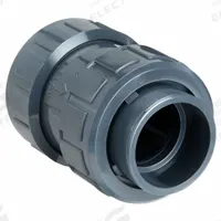 ASAHI Ball Check Valve: Ball, Inline Valve Body, PVC, 3/4 in Pipe Size, True Union Socket, Std, FKM (MPN 1213007). Key specifications — Brand: ASAHI.