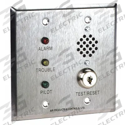 AIR PRODUCTS AND CONTROLS Remote Alarm Accessory: 24V DC, Surface, Double Gang Box Mounting - Remote Test Stations for Fire Alarm Systems