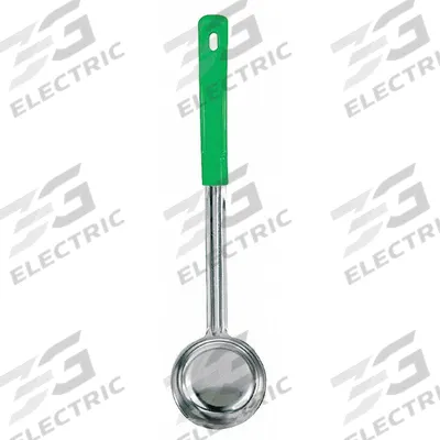CRESTWARE Portion Controller: 4 oz Capacity, Stainless Steel, Solid, Green - Portion Control Spoons