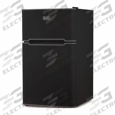 BLACK & DECKER Refrigerator: Black, 3.1 cu ft Total Capacity, 2 Shelves - Mini Refrigerators