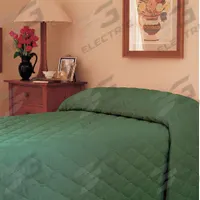 MARTEX Bedspread: Twin Fits Mattress Size, 110 in Overall Lg, 81 in Overall Wd, Forest Green, Solid (MPN Mainspread). Key specifications — Color: Forest Green; Fabric Material: Cotton/Polyester Blend; Fabric Pattern: Solid; Fiberfill Material: Polyester; Stitching Pattern: Quilted; Brand: MARTEX.