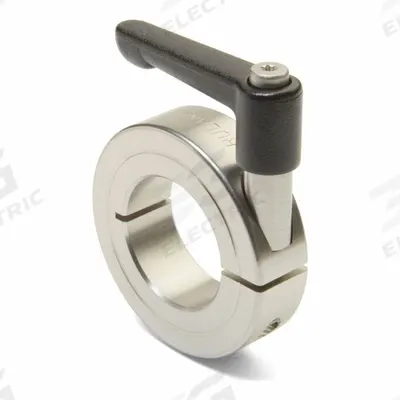 RULAND MANUFACTURING Quick Clamping Shaft Collar: 45 mm Bore Dia, Round, 316, Stainless Steel - Stainless Steel One-Piece Clamping Lever Shaft Collars