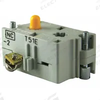 EATON Contact Block: 30 mm Panel Mounting Size, 1NC, Momentary, 10250T/E34 Series (MPN 10250T51E). Key specifications — Switch Action: Momentary; Terminal Connection Type: Screw Clamp Terminals; Brand: EATON; Compatible with Series: E34.