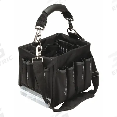FLEXCART Tool Bag: 13 in W x 10 in D x 11 in H, Black, Polyester, 42 Pockets - Polyester Tool Totes