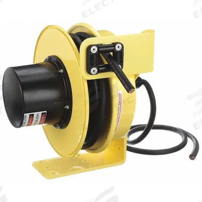 KH INDUSTRIES Extension Cord Reel: Ratchet Lock, 50 ft Cord Lg, 10 AWG, SOOW - Hardwired Self-Retracting Cord Reels