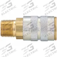 DIXON VALVE & COUPLING Quick Connect Hose Coupling: 1/4 in Body Size, 3/8 in Hose Fitting Size, MNPT (MPN 2FM3-B). Key specifications — Brand: DIXON VALVE & COUPLING; Thread Size: 3/8"-18; Coupling Locking Type: Sleeve; Hose Fitting Gender: Male.