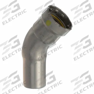 VIEGA MEGAPRESS Crimp Elbow Fitting: 1 in Pipe x 1 in CTS Size, Press-fit x FTG, Carbon Steel - Gas Steel Press Pipe Fittings