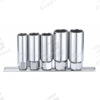 WESTWARD Spark Plug Socket Set: 3/8 in Drive Size, 5 Pieces, (5) 6-Point, Chrome (MPN 54PR21). Key specifications — attr1204429: WESTWARD; attr1204430: (5) 6-Point; attr1204436: 6-Point; attr1210036: 16 mm to 21 mm.