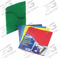 PENDAFLEX Pocket Folder: 11 pt. Stock, 11 in Ht, 8 1/2 in Wd, Blue/Green/Purple/Red/Yellow, 10 PK (MPN PFX32900). Key specifications — Brand: PENDAFLEX; Material: 11 pt. Stock; Color: Purple.
