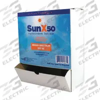 SUNX Sunscreen: 50 SPF, Lotion, 0.25 oz, 50 PK (MPN 18-920G). Key specifications — Unitized: Unitized; Manufacturer Part Number: 18-920G; Format: Lotion; Purpose: Sunscreen; Brand: SUNX; Formula Features: Paraben Free; Unit Package Type: Packet; Active Ingredient: Vitamin E.