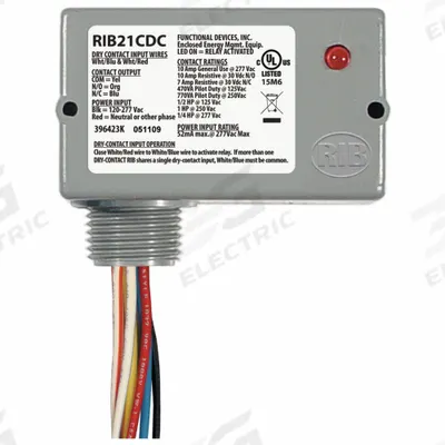 RIB Enclosed Pre-Wired Relay: 10 A Rating, SPDT - General Purpose Power Relays