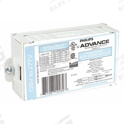 ADVANCE Ballast: 120 to 277V AC, 1/2 Lamps Supported, 32 W_42 W Bulb Watt - Programmed Rapid Start Electronic Fluorescent Ballasts