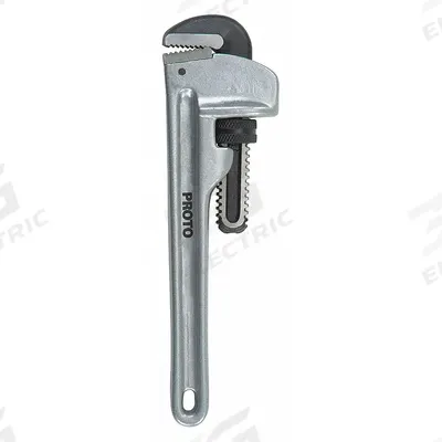 PROTO Pipe Wrench: Aluminum, 2 in Jaw Capacity, Serrated, 14 in Overall Lg - Straight Pipe Wrenches