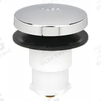 KISSLER Drain Stopper: Plastic, Plastic, 1 1/4 in Overall Dia, Toe Touch, 1 1/4 in Fits Drain Size (MPN 58-7153). Key specifications — Color: Silver; Includes: Gasket; Material: Plastic.