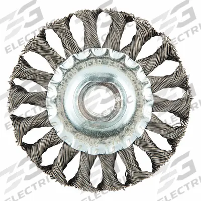 APPROVED VENDOR Wire Wheel Brush: Twisted Steel, 4" Dia x 1/2" Wd, 5/8"-11 Arbor - Heavy-Cleaning Brushes for Contoured Carbon Steel Surfaces