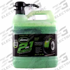 SLIME Tire Sealant: Sealant, Liquid, Bottle, 1 gal Container Size, Green (MPN 10195). Key specifications — Container Type: Bottle; Product Type: Sealant; Product Form: Liquid; Compatible Tire Type: Tractor Tires; Brand: SLIME.