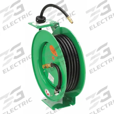 SPEEDAIRE Spring Return Hose Reel: 33 ft (3/8 in I.D.), 3/8 in MNPT x 1/4 in MNPT - Standard Air or Water Spring-Return Hose Reels