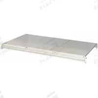 HALLOWELL Bulk Rack Shelf: 96 in x 24 in x 3 1/8 in, 14 ga Beams, Steel, 3,000 lb Load Capacity (MPN HBRL9624S-PL). Key specifications — Decking Material: Steel; Frame Finish: Powder Coated; Frame Material: Steel; Color: Light Gray; Includes: Cross Bars; Brand: HALLOWELL.