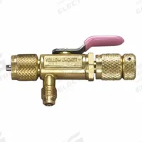 YELLOW JACKET Valve Core Remover: 8 1/4 in Lg, Brass, 5/16 in Female SAE Right-Hand, A2L Compatible (MPN 18986). Key specifications — Application: Charging; Product Type: Valve Core Remover; Brand: YELLOW JACKET; Body Material: Brass; Manufacturer Part Number: 18986.