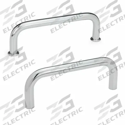 JW WINCO Pull Handle: Threaded Holes, Steel, Silver, 7.09 in Mounting Hole Center to Center - Load-Rated Standard "U" Pull Handles