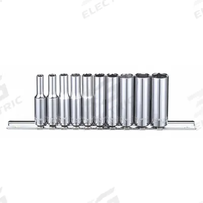 WESTWARD Socket Set: 1/4 in Drive, 10 Piece, 6-Point, SAE - SAE & Metric Socket Sets