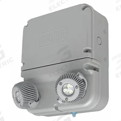 DUAL-LITE Emergency Light: 3 W Lamp Watt, 12 W Emergency Watt, 120V AC/277V AC, 2 Lamp Heads - Plastic Wet Location Emergency Lights