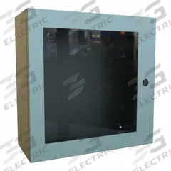 HAMMOND Electrical Enclosure: Steel, 20 in x 20 in x 8 in, NEMA 12/3R/4, Solid with Window Cover (MPN EN4SD20208WGY). Key specifications — Closure Method: 1/4-Turn Latch; Brand: HAMMOND; Knockouts: Not Included.