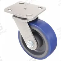HAMILTON Plate Caster: Swivel, No Brake, Polyurethane, 6 in Wheel Dia, 2 in Wheel Wd, Slot, Ball (MPN S-WH-6SPB). Key specifications — Wheel Bearing Type: Ball; Wheel/Tread Color: Blue; Brand: HAMILTON; Caster Type: Swivel.